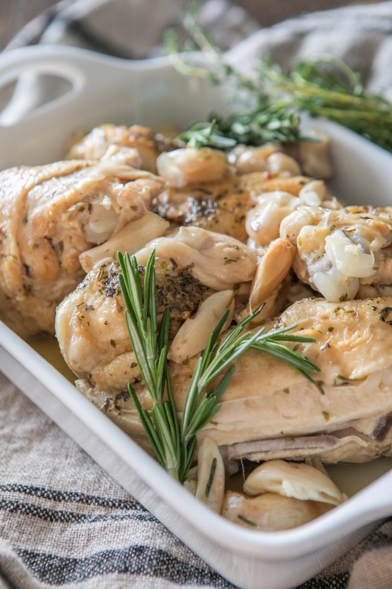 Whole30 friendly Chicken with 40 Cloves of Garlic in your Instant Pot