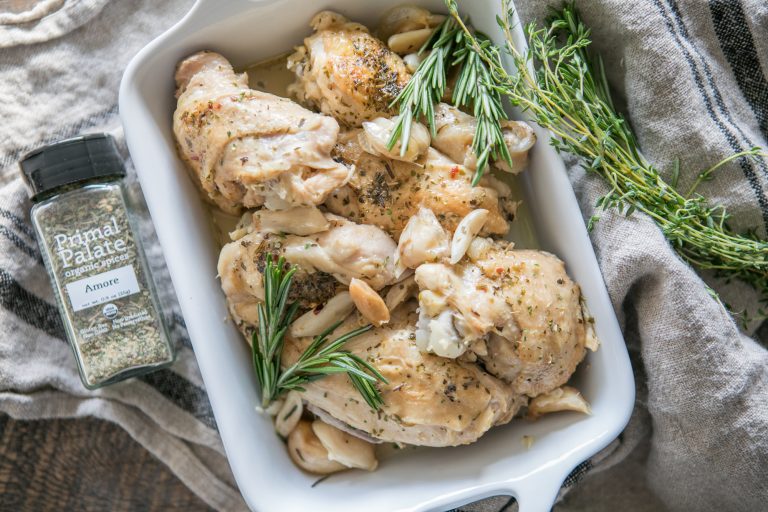 Whole30 friendly Chicken with 40 Cloves of Garlic in your Instant Pot