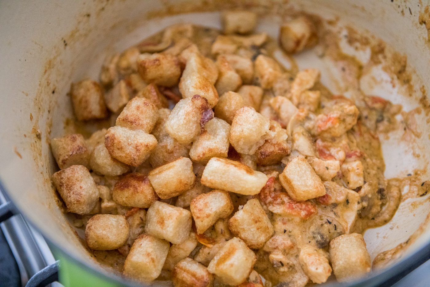 Creamy Chicken with Cauliflower Gnocchi Primal Palate Paleo Recipes